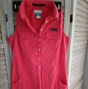 Columbia Coral Polka Dot Top dress